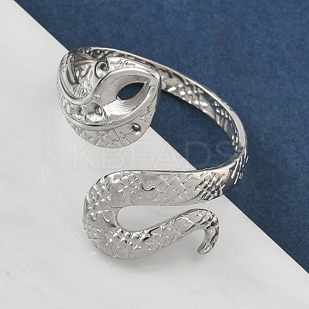 304 Stainless Steel Open Cuff Rings for Women RJEW-A079-06A-P-1
