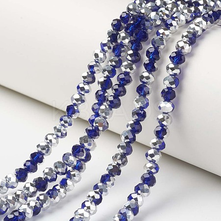 Electroplate Transparent Glass Beads Strands EGLA-A034-T2mm-M09-1
