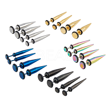 20Pcs 10 Colors Stainless Steel Ear Taper Stretcher EJEW-FI0001-69-1