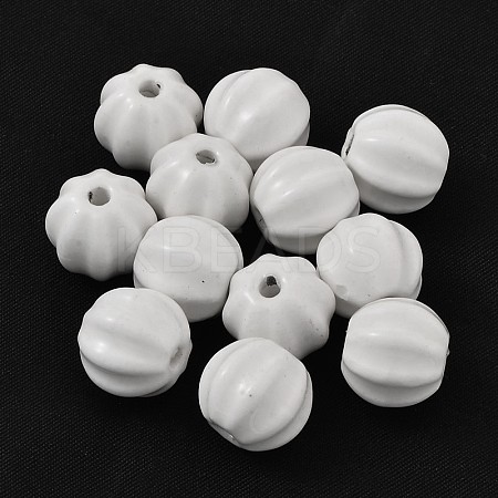 White Melon Bright Glazed Handmade Porcelain Ceramic Beads X-PORC-Q204-7-1