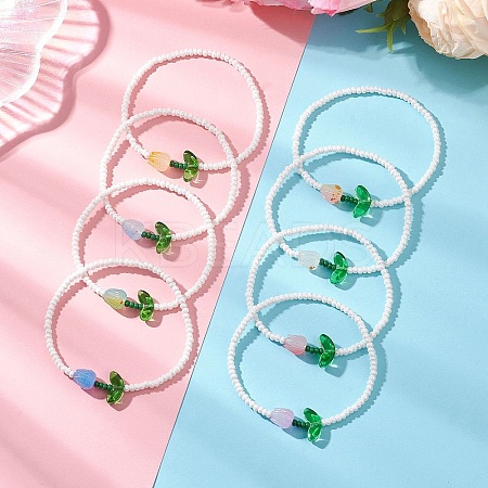 8pcs Glass Stretch Bracelets BJEW-MZ00302-1