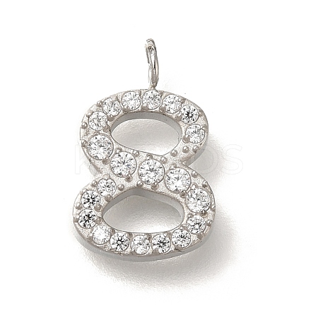 304 Stainless Steel Micro Pave Cubic Zirconia Pendants STAS-H228-01P-08-1