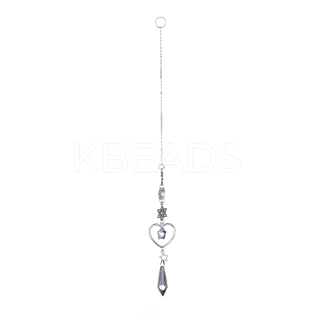 AB Color Plated Crystal Bullet Big Pendant Decorations HJEW-G019-03A-1