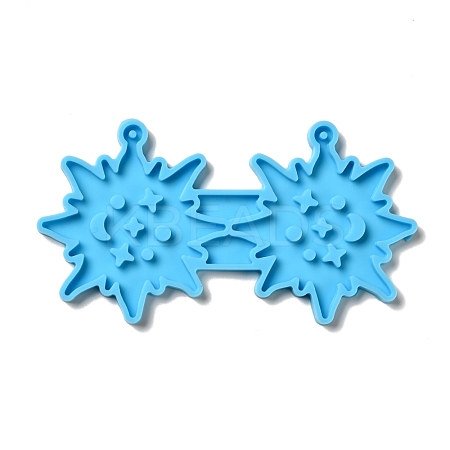 DIY Sparkling Star with Moon Pendant Silicone Molds DIY-I099-12-1
