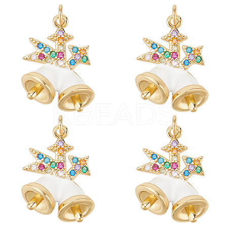Brass Micro Pave Colorful Grade AAA Cubic Zirconia Pendants KK-BBC0015-36C-1