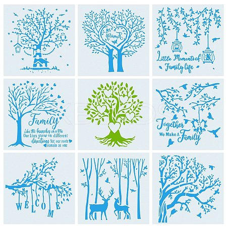 Eco-Friendly PET Plastic Hollow Painting Silhouette Stencil DIY-WH0224-62-1