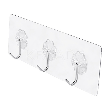 Self-adhesive Acrylic Wall Hook Hangers AJEW-TADJ0001-09A-02-1