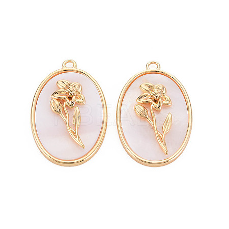 Brass Birth Floral Pendants KK-S364-293-1