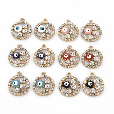 Rack Alloy Enamel Pendants ENAM-Q445-007-NR-1