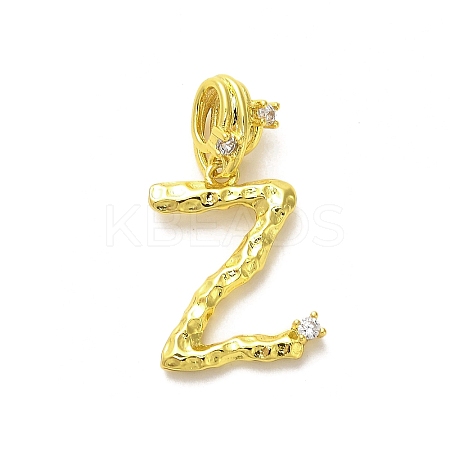 Rack Plating Brass Micro Pave Cubic Zirconia European Dangle Charms KK-L210-015G-Z-1