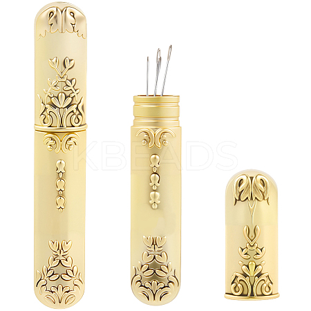 Zinc Alloy Craft Sewing Needles Case Box TOOL-WH20013-08G-1