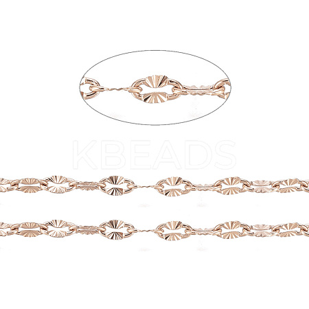 3.28 Feet Ion Plating(IP) 304 Stainless Steel Textured Dapped Chains X-CHS-D004-02RG-1
