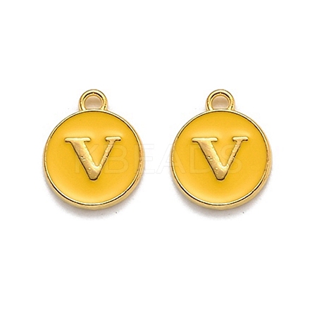Golden Plated Alloy Enamel Charms ENAM-Q437-13V-1