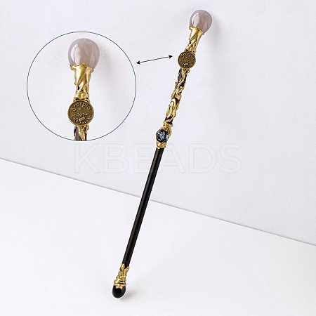 Natural Cherry Blossom Agate Twelve Constellation Magic Wand PW-WG31255-10-1