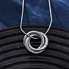 304 Stainless Steel Triple Circles Pendant Necklaces for Women NJEW-Z044-14P-2