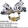 304 Stainless Steel & Scarf Cuff Bangles WG64623-05-1
