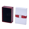Kraft Cotton Filled Rectangle Cardboard Jewelry Set Boxes with Bowknot CBOX-N006-03-5