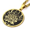 201 Stainless Steel Lunar Lotus Talisman Pendant Necklaces NJEW-S007-21G-2