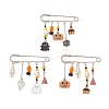 3Pcs 3 Colors Halloween Enamel Brooch Pins JEWB-TA00020-2
