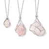 3Pcs 3 Styles 304 Stainless Steel Cuboid Link Chain Macrame Pouch Empty Stone Holder Necklace Making NJEW-JN05197-4