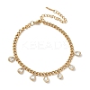 304 Stainless Steel Rhinestone Teardrop Charm Bracelets LS-BJEW-V011-01G-04-1