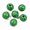 Christmas Printed Schima Wood European Beads WOOD-I015-01O-1