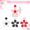 2 Pairs 2 Colors Acrylic Flower Asymmetrical Earrings EJEW-FI0001-09-2