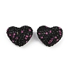 Heart Shaped Polymer Clay Rhinestone Beads CLAY-NH0002-01C-1