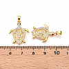 Brass Micro Pave Cubic Zirconia Pendants X-KK-N257-05G-3
