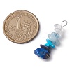 Gradient Color Natural Quartz Crystal & Natural Aquamarine & Natural Lapis Lazuli & Synthetic Turquoise Chip Beaded Pendants PALLOY-JF02790-02-2