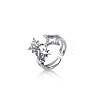 Brass Micro Pave Clear Cubic Zirconia Cuff Open Rings for Women FS-WG32C5D-01-1