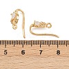 Brass Micro Pave Clear Cubic Zirconia Heart Earring Hooks KK-A274-05G-3
