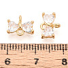Brass Pave Clear Cubic Zirconia Connector Charms KK-T078-03G-02-3