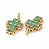 Brass Micro Pave Clear Cubic Zirconia Pendants ZIRC-F135-24G-03A-3