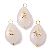 3Pcs 3 Styles Natural Rose Quartz Pendant PALLOY-JF02576-02-1