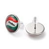 Sport Balls Glass & 304 Stainless Steel Stud Earrings for Women EJEW-H005-01P-08-2