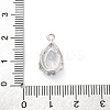 Brass Micro Pave Clear Cubic Zirconia Pendants KK-Z084-09P-04-3