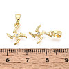 Brass Micro Pave Clear Cubic Zirconia Charms KK-N259-18G-3