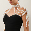 Plastic Imitation Pearl Round Beaded Multilayer Bridal Shoulder Chains WG39BFF-02-2