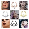 316L Stainless Steel Clear Cubic Zirconia Halloween Bat Clip-on Nose Septum Rings WG4B0C3-01-1