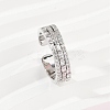 Brass Micro Pave Cubic Zirconia Cuff Rings for Women RJEW-F182-04P-1