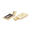 Brass Micro Pave Clear Cubic Zirconia Pendants ZIRC-Z016-35G-3
