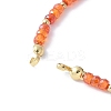 Faceted Rondelle Cubic Zirconia Beaded Bracelet Making KK-F892-27G-2