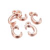 Rose Gold Plated Alloy Letter Pendants X-PALLOY-J718-01RG-C-2