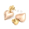 304 Stainless Steel Double Heart Dangle Stud Earrings for Women EJEW-D076-01E-RG-2
