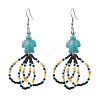 3 Pairs Flower Glass Seed Beaded Dangle Earrings for Women EJEW-MZ00203-3