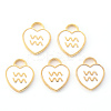 Light Gold Plated Alloy Enamel Pendants ENAM-R136-30-10-1