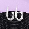Brass U-Shaped Hoop Earrings EJEW-A143-01A-S-1