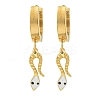 Snake Ion Plating(IP) 304 Stainless Steel Dangle Earrings EJEW-G400-47G-01-1