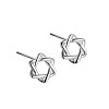 Anti-Tarnish Rhodium Plated Star of David 999 Fine Silver Stud Earrings for Women EJEW-S215-05P-1